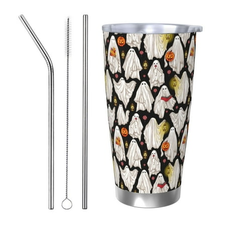 

Tideii Different Ghosts for 20OZ Car Cup Stainless Steel Cold and Hot Cup with Lid Suitable for Outdoor and Home Unisex-Straw Three-piece Set