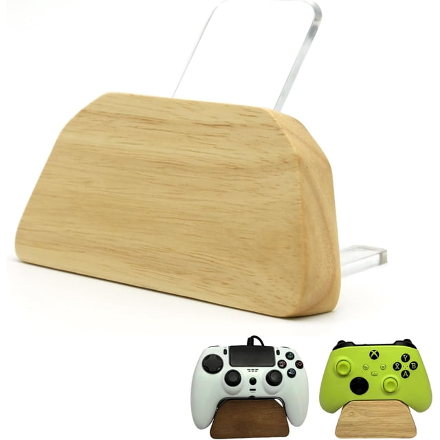 1 piece, solid wood game controller stand, desktop game controller storage rack, suitable for Xbox, PS4, PS5. The best gift for your son, husband, or boyfriend.,transparent