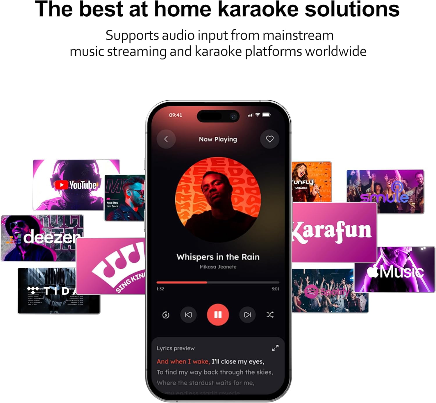 OTIC AI Portable Karaoke Machine, Charging Wireless Microphones,Connects to TV for Home Party Birthday Outdoor Camping,Professional-Grade Singing Fun in Any Scenario,Karaoke Machine for Adults