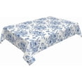 thumbnail image 2 of Spring Blue Floral Tablecloth Rectangle 60 x 104 Inch Chioniserie Flowers Table Cloth Polyester Fabric Vintage Farmhouse Table Cover for Kitchen Party Dining Picnic Decor, 2 of 5