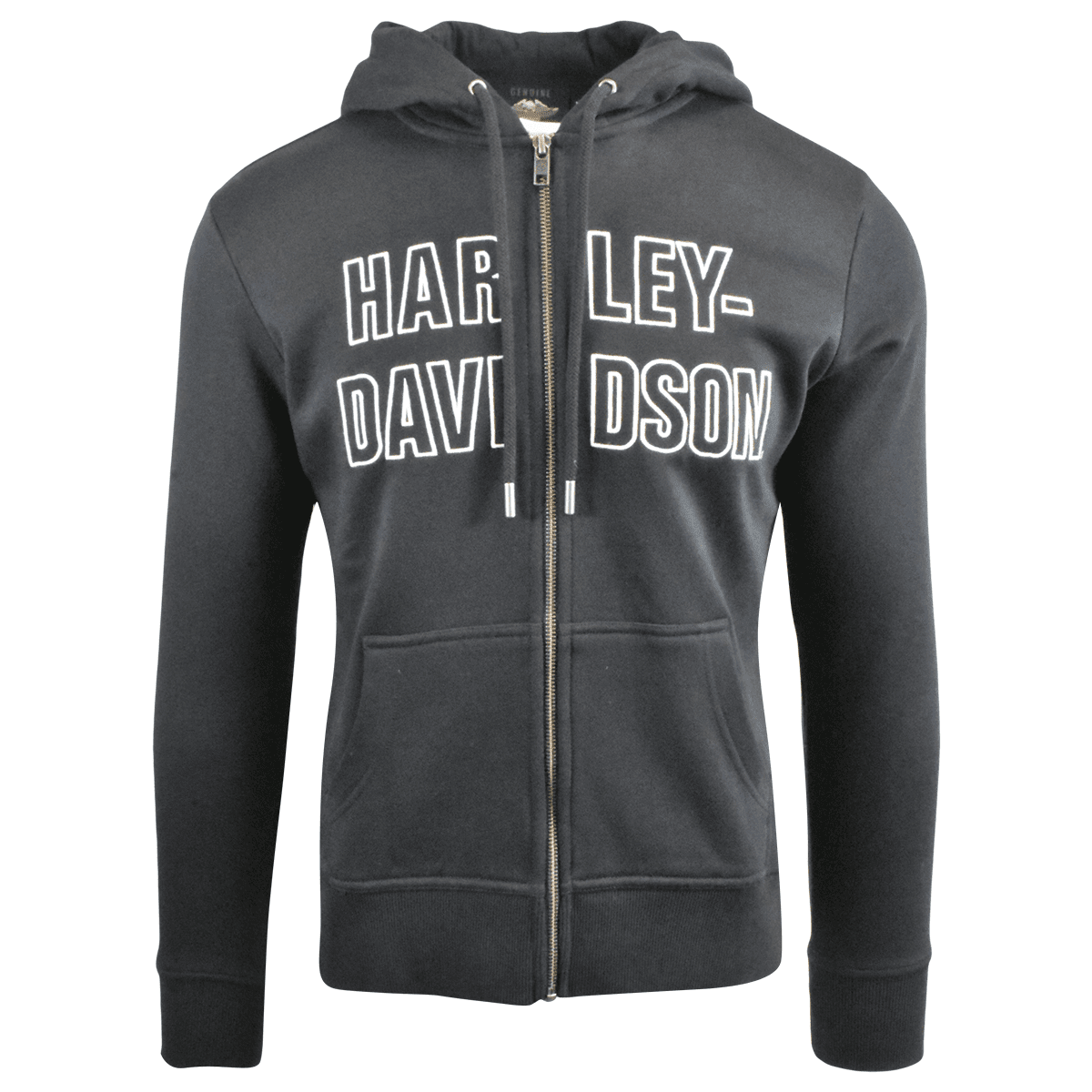 Harley-Davidson Women's Hoodie Black White Block Text Full Zip (S07)