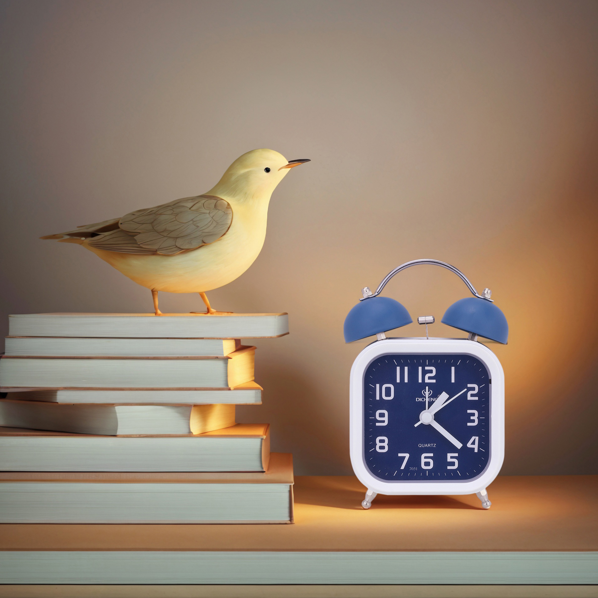 Unique Bargains Classic Alarm Clock with Nightlight Blue 3.5"L x 2.2"W x 5.5"H