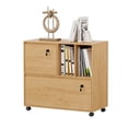 thumbnail image 6 of Joyyskill 2 Drawer Mobile File Cabinet with 2 Open Shelves, Wood Lateral Filing Cabinet, Fits for A4/Letter-Sized Files,Natural Oak, 6 of 8