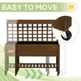 thumbnail image 4 of Outsunny 41" Raised Garden Bed with Wheels, Trellis, Storage Shelves, Brown, 4 of 8