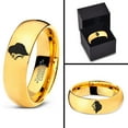 thumbnail image 4 of Tungsten Growling Angry Gorilla Ape Band Ring 7mm Men Women Comfort Fit 18k Yellow Gold Dome Polished, 4 of 4