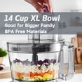 thumbnail image 5 of Magiccos 14-Cup French-Fry-Cutter Food Processor - Wide Mouth Large Feed Chute, Grey Color, Cheese Shredding, Meat Chopping, Shredding and Slicing, Mixing and Doughing, for Home Use, 5 of 5