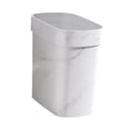 thumbnail image 2 of Cubo de basura cuadrado de mármol, cesto de basura para papel, cubo de basura sin tapa, para el hogar Blanco, 2 of 9