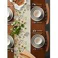 thumbnail image 2 of Sage Green Yellow Spring Floral Table Runner - 120 Inch Long, Kitchen Dining Table Runner Dresser Scarves, Watercolor Botanical Summer Flowers Farmhouse Decor for Coffee Table Wedding Party Banquet, 2 of 8