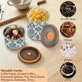 thumbnail image 6 of Blue Arab Damask Flower Airtight Coffee Bean Canister 30oz Food Storage Containers with Lids For Gournd, Tea, Sugar, Flour, Rice, Cereal, Candy Cookie Jar, 6 of 8