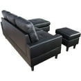 thumbnail image 4 of Small Convertible Sectional Sofa for Living Room Couch with Reversible Chaise & Ottoman, Black, 4 of 4