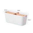thumbnail image 2 of Portacepillos para baño de cuatro ranuras para pasta dentírica y porta lápices de madera caja de almacenamiento, 2 of 8