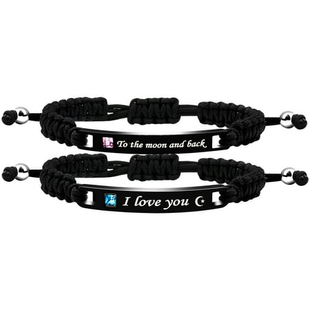 Uloveido I Love You to The Moon and Back Bracelets for Couples Boyfriend and Girlfriend Birthday Anniversary Bracelet Gift Y781