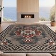 thumbnail image 2 of Design&I 6'x9' Ultra Soft Area Rug, Assorted Ornate Distressed Door Mongolian Checkered Nylon Boho None Fluffy Washable Non Shedding for Guest Room Bedroom Living Room, 2 of 7