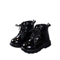 thumbnail image 1 of UKAP - Botas de combate para niños y niñas, botines impermeables, botas de piel sintética con cordones y cremallera, 1 of 5