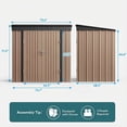 thumbnail image 3 of 6' x 4' Outdoor Storage Shed - Anti-Corrosion Metal, Double Lockable Doors, Waterproof UV-Proof, Outdoor Storage for Backyard/Patio/Lawn, Brown, 3 of 7