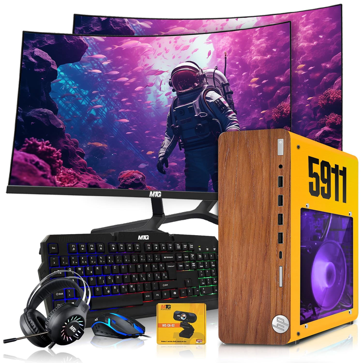 Restored HP Full Dark Gaming PC Desktop Computer 5911 AMD A10-9700, GT ...