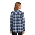 Time and Tru Women's Button Down Flannel Shirt with Long Sleeves, Sizes