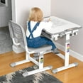 thumbnail image 2 of Gray Height Adjustable Childrens Desk and Chair Set | Kids Interactive Workstation, 2 of 9