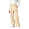 thumbnail image 7 of Wiyuqeen Girls Straight Wide Leg Track Pants RUffle Waist Casual Baggy Athletic Pants Loose Jogger Sweatpants with Pocket 5-15 Years, 7 of 7