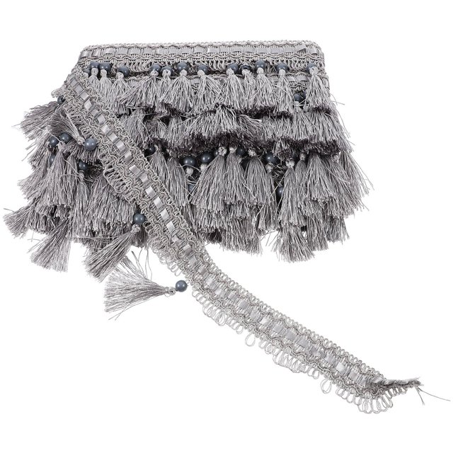 unbranded Fringe Trim Para Adornos En Cortinas Y Sofás Con En Poliéster Gris Duradero