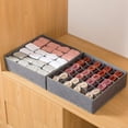 thumbnail image 3 of Paquete de 2 calcetines, organizador de cajones para ropa interior, organizador de armario plegable, cajas de almacenamiento para ropa, calcetines, (gris oscuro, 24+24 celdas), 3 of 5