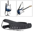 thumbnail image 1 of Correa de cuero CUTICAT para guitarra ajustable 2.17 de ancho Negro, 1 of 8