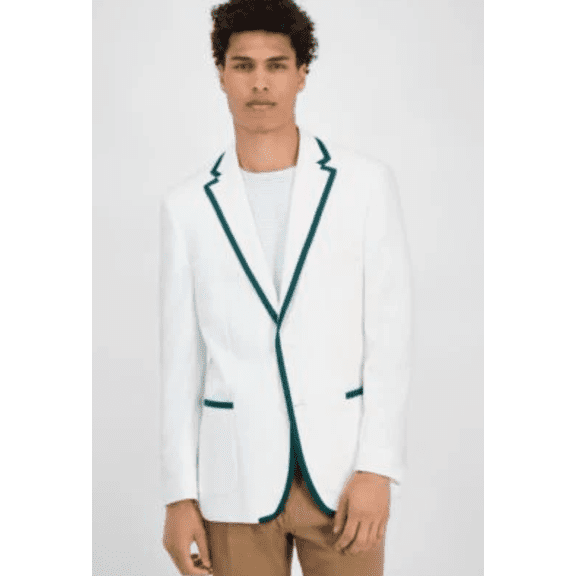 Tommy Hilfiger Mens Modern fit Sport Coat Blazer 42 R White Green Solid