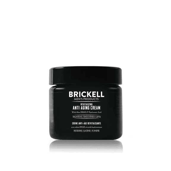 Brickell Men's Anti-Aging Face Cream, Revitalizing Night Moisturizer for Men to Reduce Wrinkles & Fine Lines, Natural, 2 oz, Scented