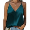 thumbnail image 5 of Zeagoo Women's Satin Tank Top V Neck Summer Camisole Soft Spaghetti Strap Shirt, 5 of 7