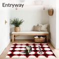 thumbnail image 3 of ODIKA 6'x9' Machine Washable Non-Slip Area Rug, Holiday Truck Farmhouse Buffalo Check Vintage Xmas Tree Design High Traffic Rug with Pad, Red, 651831, 3 of 8