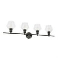 thumbnail image 5 of Gene 4 light Black and Clear glass Wall sconce, 5 of 5