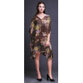 thumbnail image 3 of Bimba Flower Womens Short BeachÂ&nbsp;KaftanÂ&nbsp;Beachwear Bikini Coverup Midi Dress-4X-5X Brown, 3 of 5