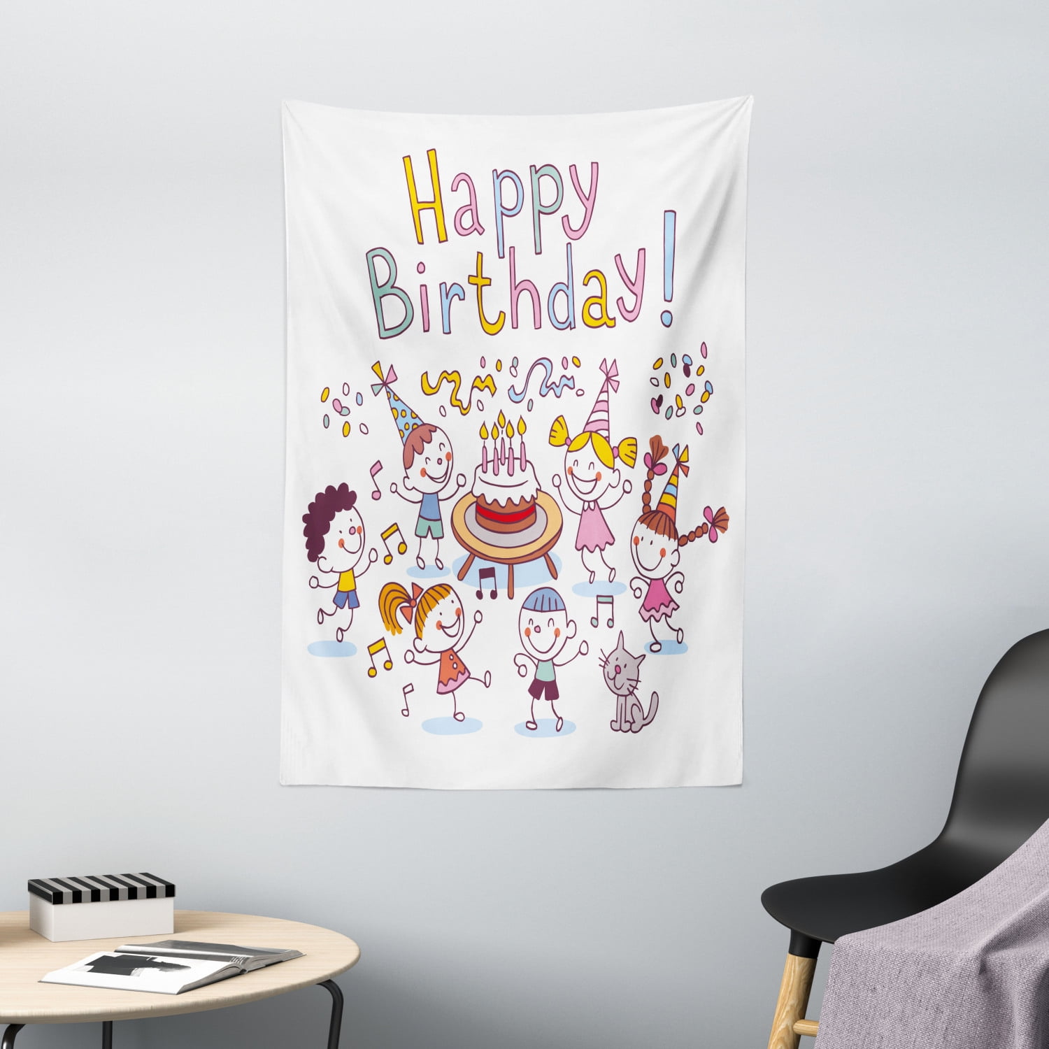 Birthday Decorations for Kids Tapestry, Kindergarten Children