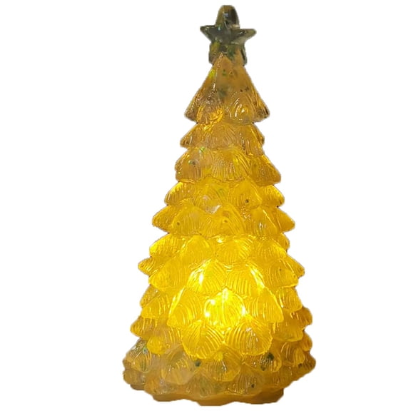 ZMKIAG LED Tabletop Translucent Christmas Tree with Star Topper, Battery-Powered Mini Desktop Decorations for Home Office Desk, Warm White Fairy Lights for Festive Holiday Ambiance