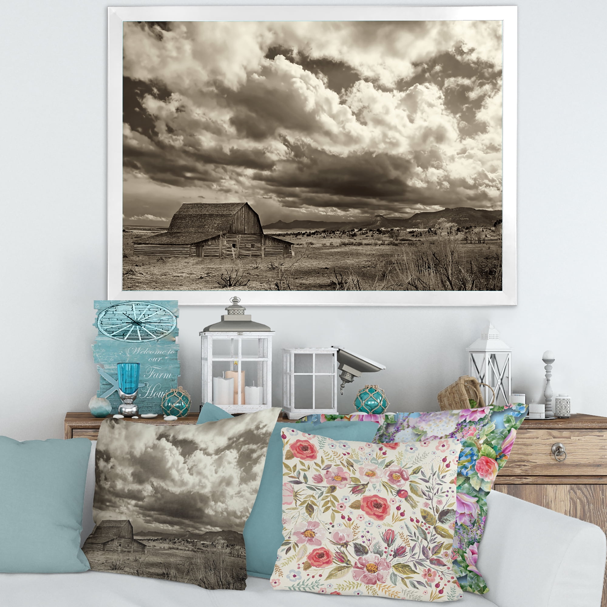 Designart 'Clouds After The Rain On The Prairie' Traditional Framed Art Print
