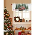 thumbnail image 3 of Red Truck Christmas Curtain Valance for Windows/Living Room/Kitchen/Bathroom/Café, Short Rod Pocket Tier Curtain Window Treatment Panel Xmas Tree Snowflake Topper Curtain 54''x18'', 3 of 6