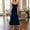 Dark Blue, variant on Bohemian Style Summer Slim Shoulder Strap Square Neck Casual Mid Length Dress With Flowing Slit Tight Corset Dress Midi Dresses for Women Maxi Dresses for Women Split Stripped Dress A Line Summer