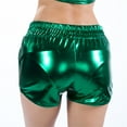 thumbnail image 4 of Women's Hot Shorts Shiny Metallic Short Pants (Green XL), 4 of 6
