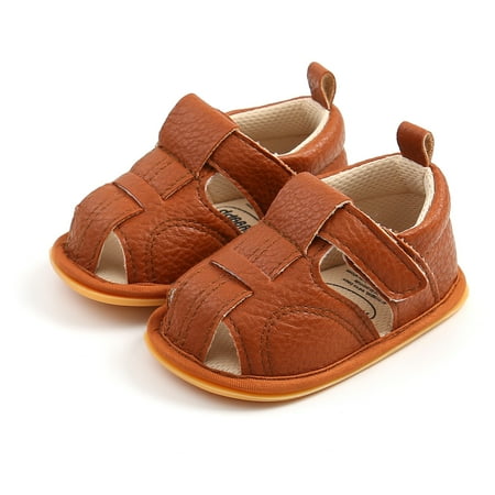 

Calsunbaby Infant Summer Sandals Sneakers Newborn Unisex Boys Girls First Walker Shoes Solid Color Soft Sole Roman Shoes