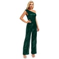 thumbnail image 5 of Mufeng Jumpsuit for Women Elegant Sparkly Sequin Party Romper Casual Playsuit Wedding Party Clubwear Dark Green XXL, 5 of 7