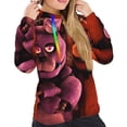 thumbnail image 5 of Lsque Five Nights At Freddy'S Pattern Casual Women's Hoodie,Hooded Sweatshirt with Kangaroo Pocket,Pullover Hoodie with Eye-catching Drawstrings-Medium, 5 of 8