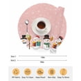thumbnail image 6 of 15 Inch Round Placemats Set of 6, Pink Snowman Non Slip Heat Insulation PP Table Mats, Christmas Winter Snowflake Xmas Tree Washable Place Mats for Kitchen Dining Party Table Decor, 6 of 7
