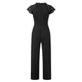 thumbnail image 5 of HXWCHs Women's Business Casual Jumpsuit, Elegant Women's Sleeveless Jumpsuit with Ruffle and Lace Featuring Straight Leg Trousers XXL Black, 5 of 5