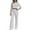 White, variant on CharmCyan Women's Casual Temperament Commuting Wide-leg Pants Solid Color Two-piece Suit Black L