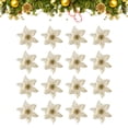 thumbnail image 3 of Flor de Navidad 16PCS Simulación de Navidad del polvo del oro del árbol de navidad colgante Garland bricolaje Accesorios de flores artificiales (de oro), 3 of 7