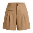 thumbnail image 5 of cocolona Womens Summer Casual High Waist Bermuda Shorts Elastic Button Waist Wide Leg Beach Shorts with Pocket, 5 of 5