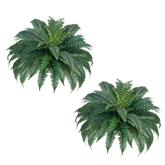 VEVOR 2 Pcs Artificial Boston Ferns Plastic Fern 50 Branches Indoor Outdoor Decor