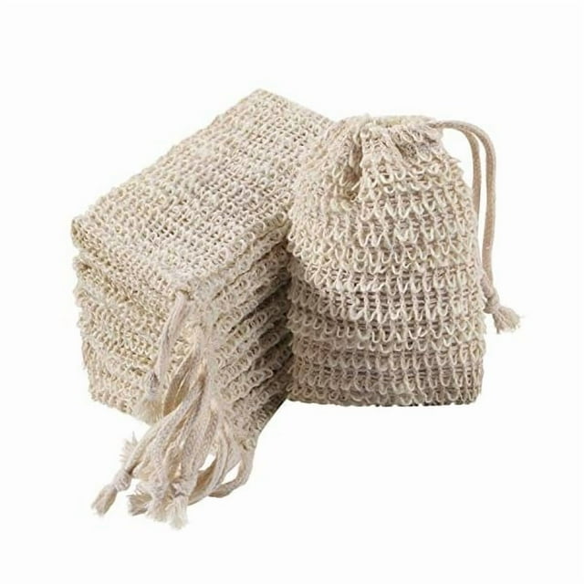 wonima11 30 Pack Soap Exfoliating Bags Pouch Soap Saver Natural Ramie Mesh Soaps Bag Hand Made Soaps Bag with Drawstring for Bath & Shower Use