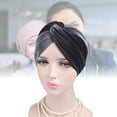 thumbnail image 4 of Travelwant Pleated Stretch Ruffle Women's Velvet Chemo Turban Hat Wrap Cover, 4 of 5