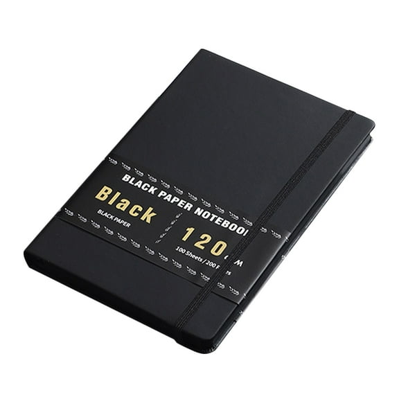 Raindrops A5 Black Paper Sketchbook100 Sheets 200 Pages Notebook With Hardcover Multi-function Planner Notebook Travel Journal Retro Journal Daily Notebook